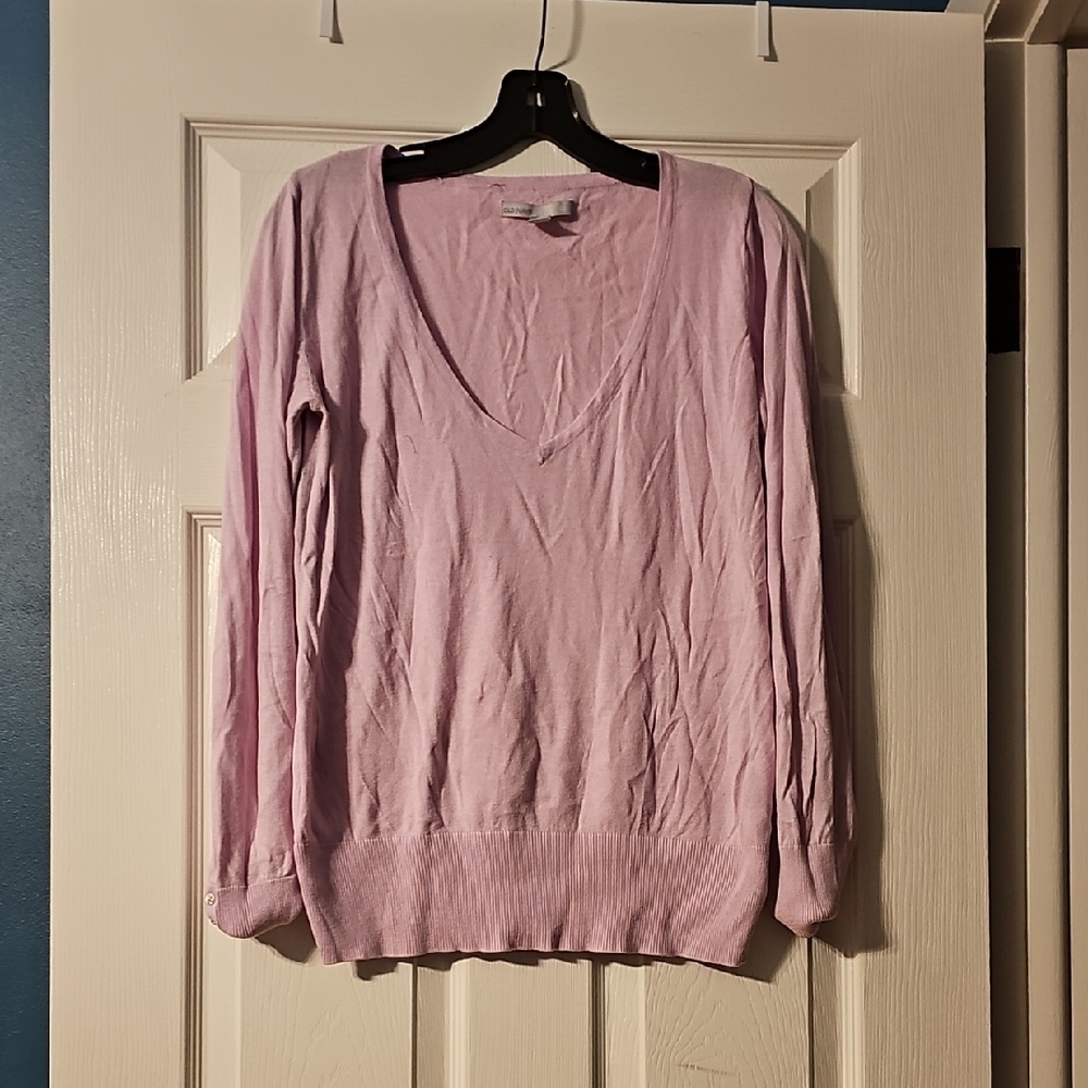 Light Pink V-Neck Sweater